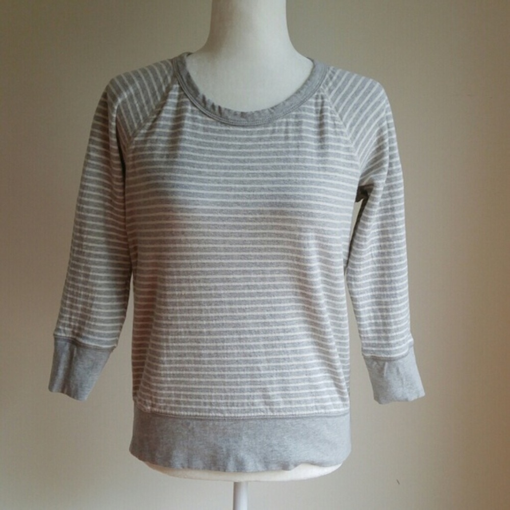 ⭐ James Perse Basic Striped Top White & Gray
